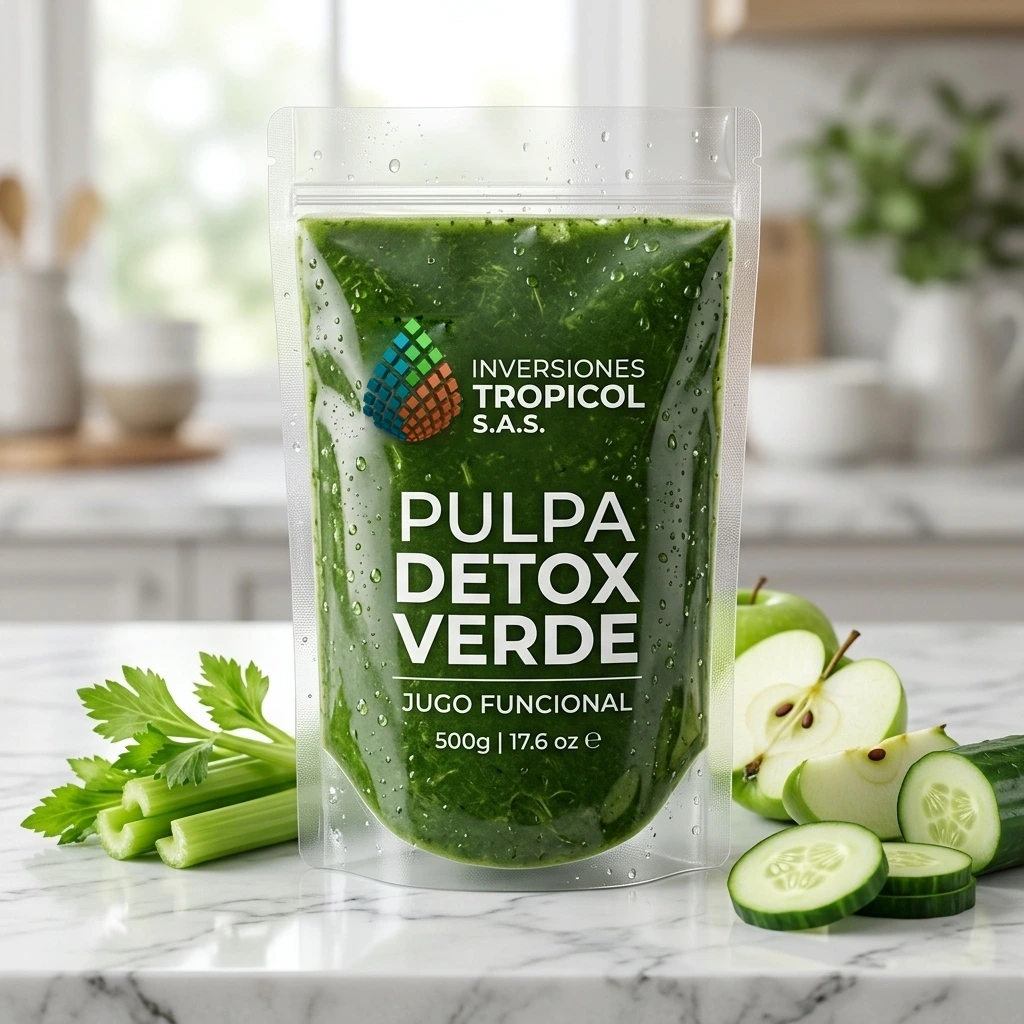 Pulpa Detox Verde Jugo Funcional Inversiones Tropicol